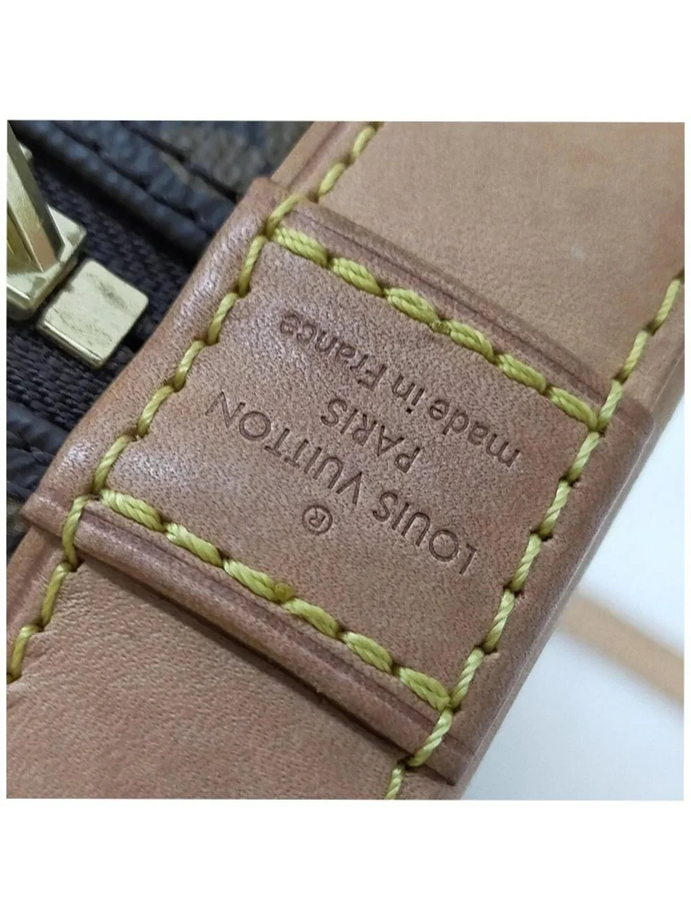 Authentic Louis Vuitton Alma BB Monogram Canvas Crossbody Bag Brown Vachetta